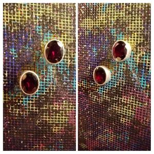 Pair Ruby post earrings
